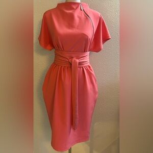 Elegant Pink Midi Dress